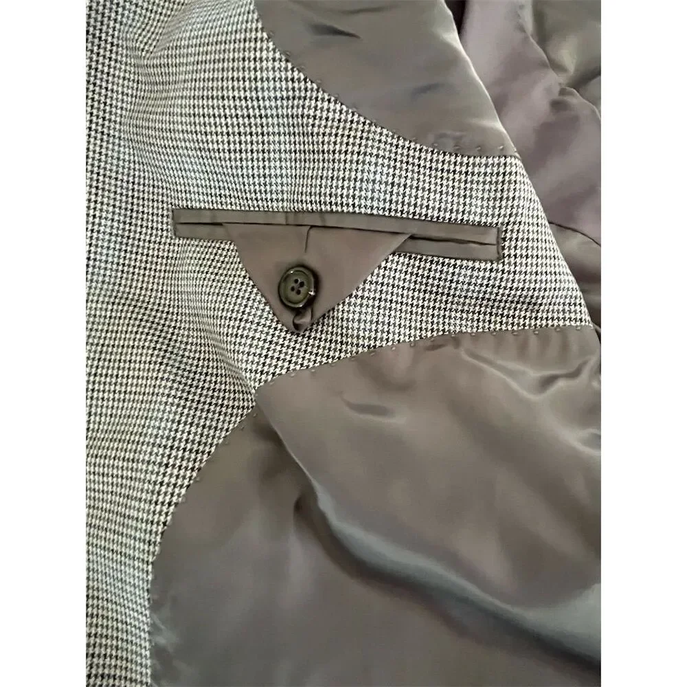 Ralph Lauren Men's Glen Plaid‎ Blazer Black 40R Two-Button Formal